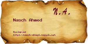 Nasch Ahmed névjegykártya